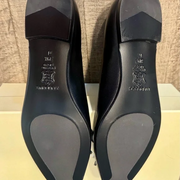 Margaux Black Point Toe Ballet Flat 39.5 New With Box - Picture 4 of 11